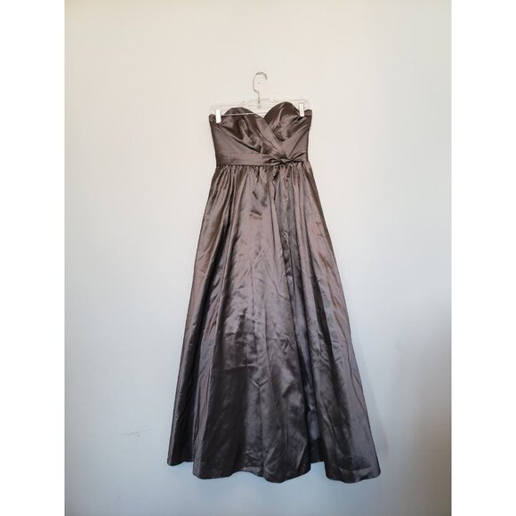 Alfred Angelo Dresses & Skirts - Alfred Angelo Womens 4 Bridesmaid Dress Prom Formal Strapless Shiny Gray Long